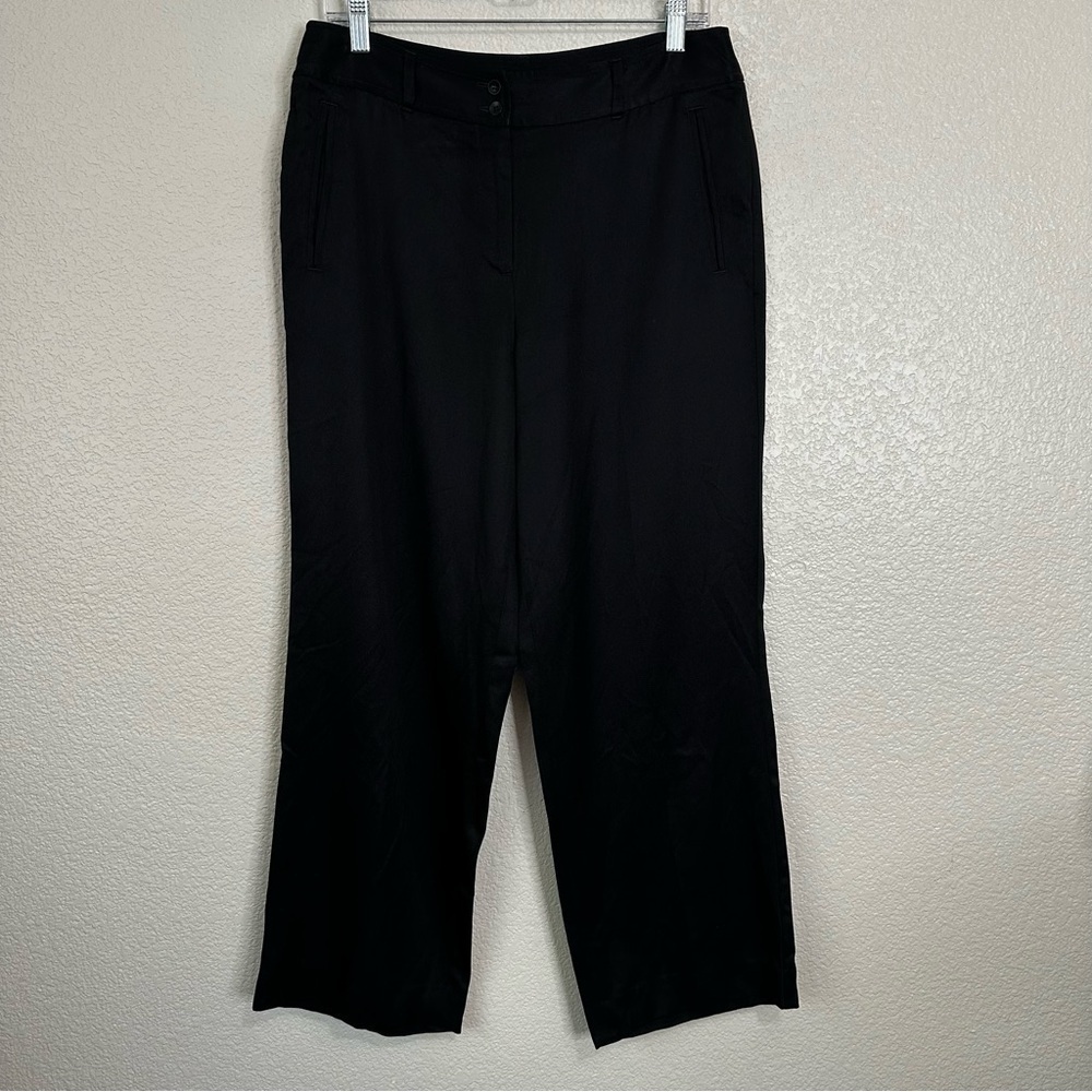 Tommy Bahama Silk Cotton Black Black High-Rise Women's Pants, Size 10